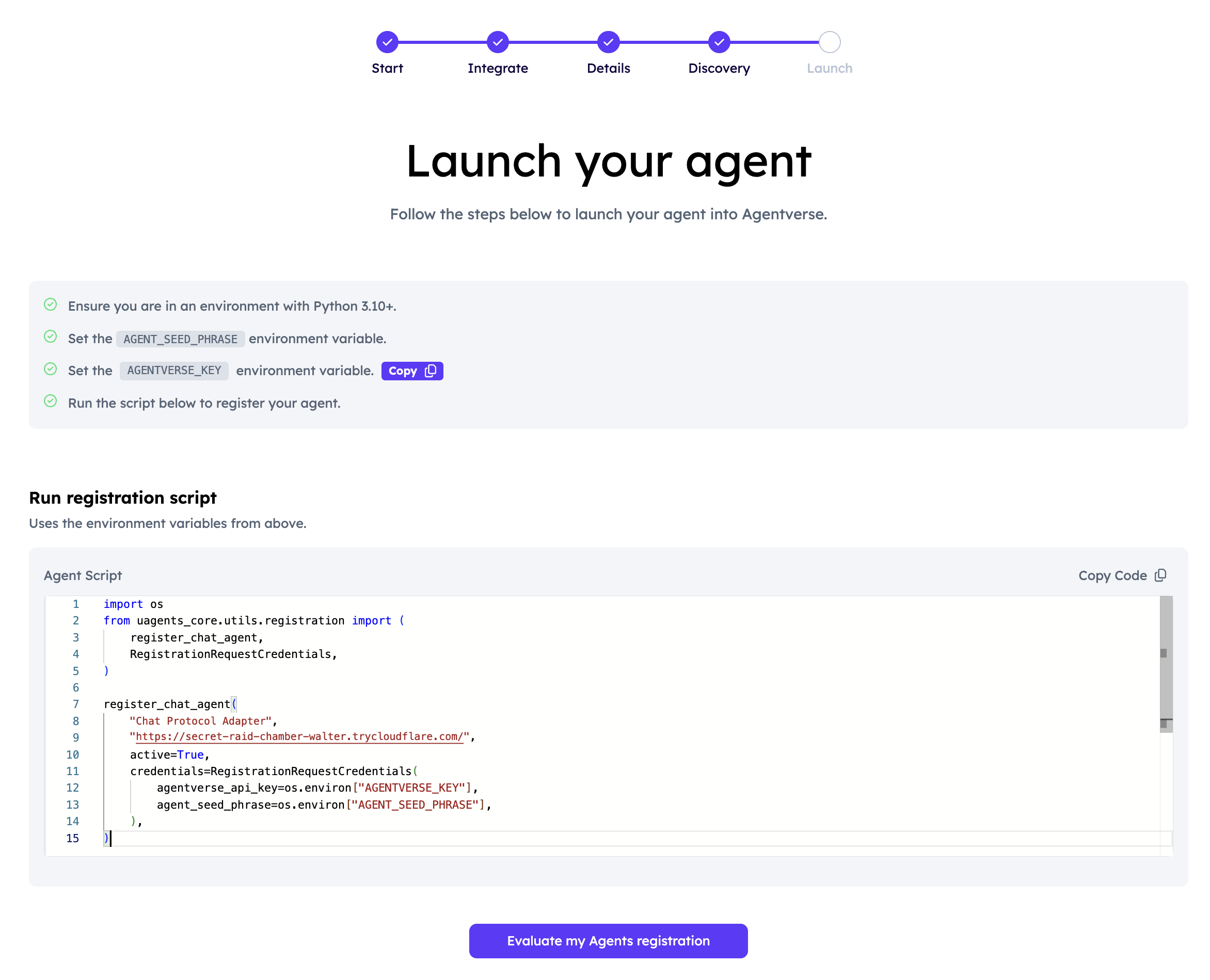 Run the generated FastAPI registration script