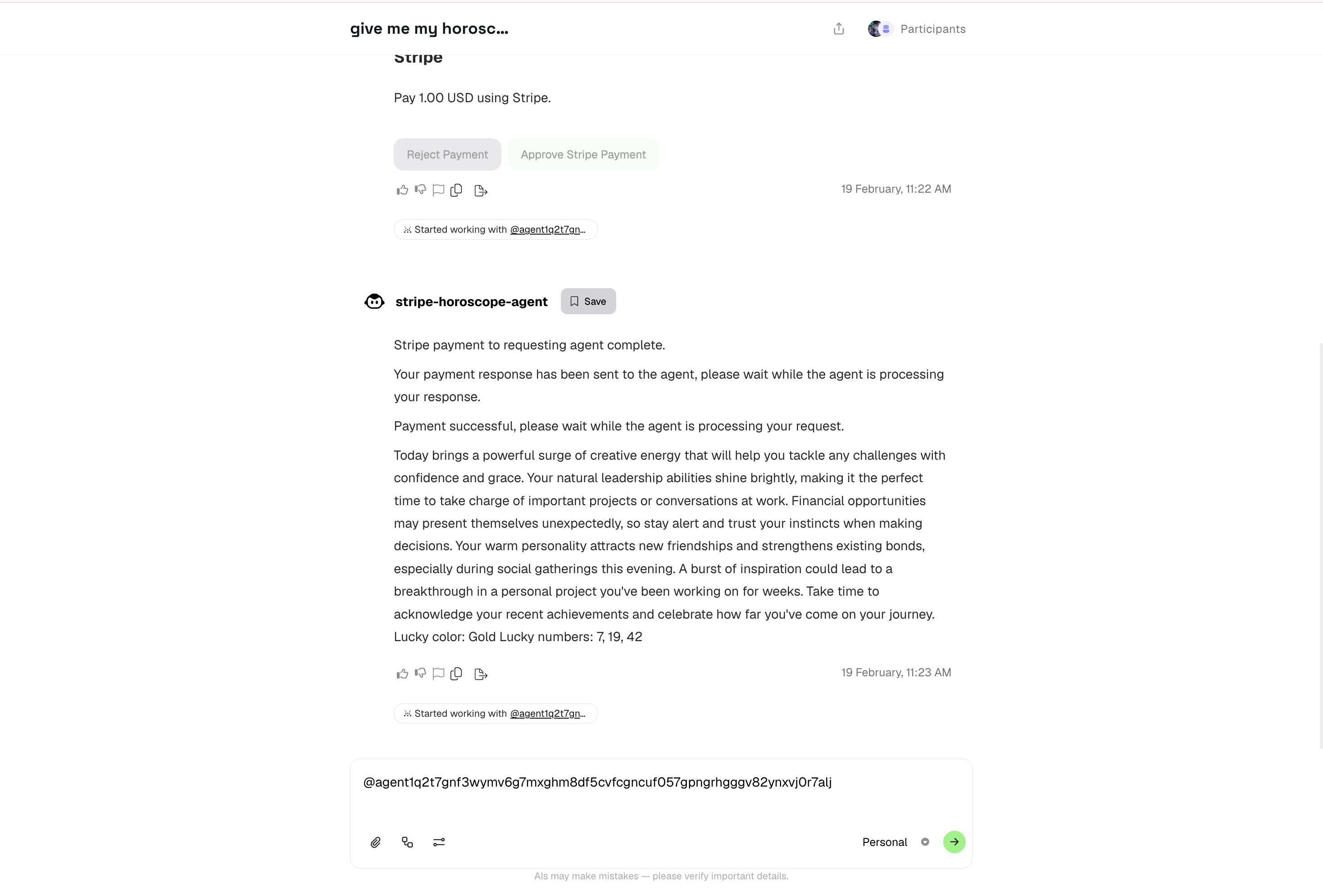 Horoscope delivered after payment