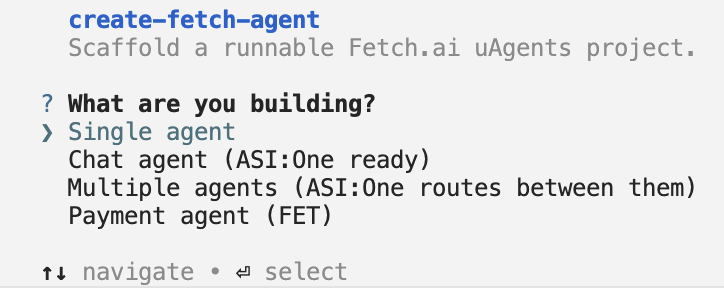 create-fetch-agent build-type selection